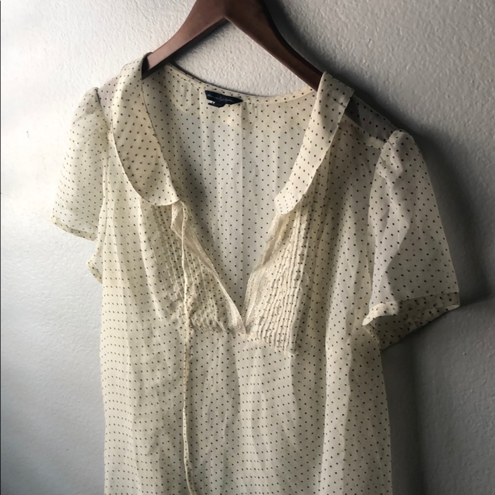 American Eagle Polka Dot Blouse - White